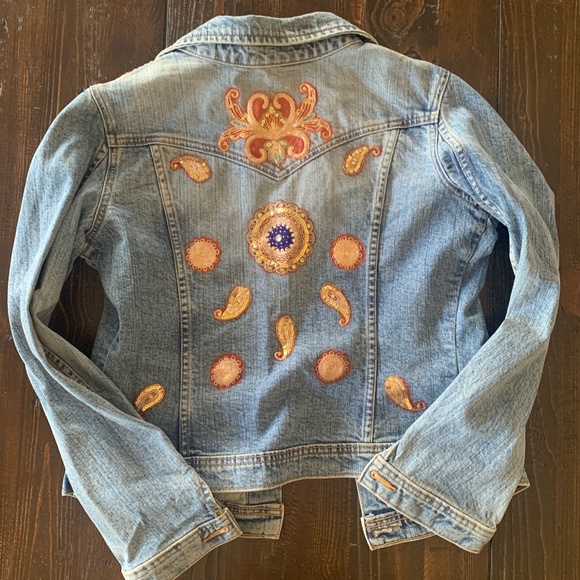 One of a Kind, Embellished, No Buttons Jean Jacket - Picture 2 of 6
